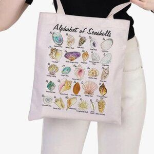 Seashell Alphabet Canvas Tote – Coastal Chic with a Personalized Touch